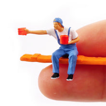 Load image into Gallery viewer, 1:64 Painted Figure Mini Model Miniature Resin Diorama Painter Worker Painting