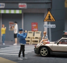 Load image into Gallery viewer, 1:64 Painted Figure Mini Model Toy Miniature Car Scenes Resin Sitting Caual Girl