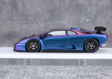 Load image into Gallery viewer, Fuelme 1:64 Purple Diablo GTR Racing Sports Model Diecast Resin Car New Collection