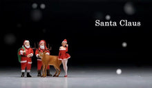 Load image into Gallery viewer, 1:64 Painted Figure Mini Model Miniature Resin Diorama Christmas Santa Girl Deer