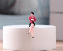 Load image into Gallery viewer, 1:64 Painted Figure Model Miniature Resin Diorama Office Lady Red Sitting Woman