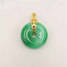 Load image into Gallery viewer, Nature Jade Round Peace Green Pendant Necklace Gift Jewelry charm Blessing Luck