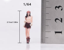 Load image into Gallery viewer, 1:64 Painted Figure Model Miniature Resin Beret Girl Lady Woman Casual Standing
