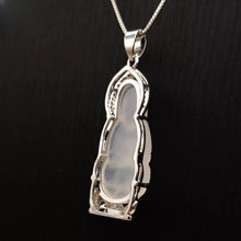 Load image into Gallery viewer, Nature Jade Guanyin Pendant Necklace Gift Jewelry charm Blessing Lucky White s