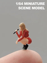 Load image into Gallery viewer, 1:64 Painted Figure Mini Model Miniature Car Scenes Resin Girl Singer Squatting