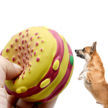 Load image into Gallery viewer, 3PCs Set Dog Squeaky Toys Chew Puppy Rubber Burger Durable Pet Breeds Play Fetch