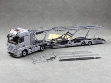 Load image into Gallery viewer, 1:64 Silver Benz Actros Gigaspace Semi Trailer Truck Model Diecast Metal Car