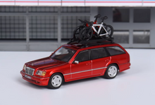 Load image into Gallery viewer, Mortal 1:64 Red S124 E300 Wagon Roof Bike Model Diecast Metal Car New