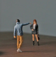 Load image into Gallery viewer, 1:64 Painted Figure Mini Model Miniature Car Scenes Resin Casual Hoddie Man Boy