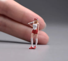 Load image into Gallery viewer, 1:64 Painted Figure Model Miniature Resin Diorama Sand Street Lady Headset Girl