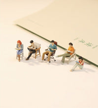 Load image into Gallery viewer, 1:64 Painted Figure Model Miniature Resin Diorama Sand Toy Reading Chairs People