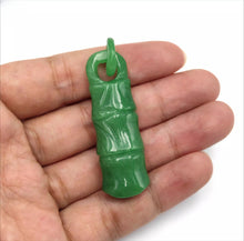 Load image into Gallery viewer, Nature Jade Bamboo Green Pendant Necklace Gift Jewelry charm Blessing Lucky a