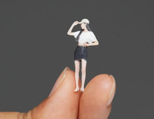 Load image into Gallery viewer, 1:64 Painted Figure Model Miniature Resin Diorama Sand Cap Girl Mini Skirt Lady