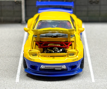 Load image into Gallery viewer, Master 1:64 JDM Yellow RX7 FD Pandem Racing Sports Model Diecast Metal Car New Collection