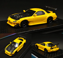 Load image into Gallery viewer, YM 1:64 JDM Yellow FD RX7 Carbon Hood Sports Model Diecast Resin Car New