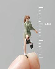 Load image into Gallery viewer, 1:64 Painted Figure Mini Model Miniature Resin Diorama Sand Green Dress Girl Toy New