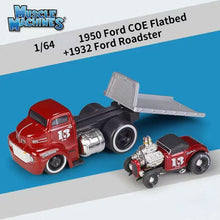 Load image into Gallery viewer, Maisto 1:64 1950 COE Flatbed Trailer 1932 Roadster Model Diecast Metal Car New
