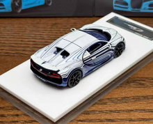 Load image into Gallery viewer, LJM 1:64 White Blue Chiron Racing Sports Model Diecast Resin Car New Collection