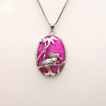 Load image into Gallery viewer, Nature Jade Bamboo Rabbie Pendant Necklace Gift Jewelry charm Blessing Lucky Ps
