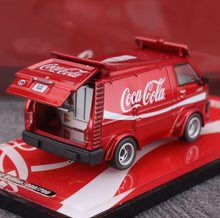 Load image into Gallery viewer, MK 1:64 HEC Red Coke Delica L300 Delivery Mini Van Model Diecast Metal Car New Collection