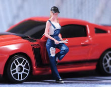 Load image into Gallery viewer, 1:64 Painted Figure Model Miniature Resin Diorama Woman Car Repair Worker Beauty