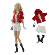 Load image into Gallery viewer, Barbie Doll Clothing 11.5" Girl Wear Fashion Outfits 1/6 Red Top Shorts Boots Bag