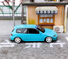 Load image into Gallery viewer, YM 1:64 JDM Blue Spoon Civic EG6 Hatchback Sports Model Diecast Resin Car New