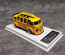 Load image into Gallery viewer, TPC 1:64 Yellow VW T1 Kombi Van Moon Eyes Camper Model Diecast Metal Car New