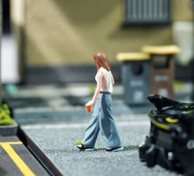 Load image into Gallery viewer, 1:64 Painted Figure Mini Model Miniature Car Scenes Resin Sand Diorama Cool Girl