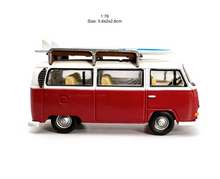 Load image into Gallery viewer, 1:76 Red VW T2 Camper Surfing Van Sports Model Diecast Metal Car New Collection