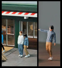 Load image into Gallery viewer, 1:64 Painted Figure Mini Model Miniature Car Scenes Resin Casual Hoddie Man Boy