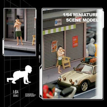 Load image into Gallery viewer, 1:64 Painted Figure Mini Model Miniature Car Scenes Resin Father Son Man Baby
