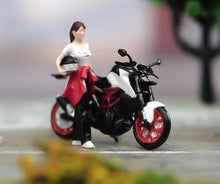 Load image into Gallery viewer, 1:64 Painted Figure Model Miniature Resin Diorama Sand Girl Motorbike Helmet Toy New