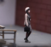 Load image into Gallery viewer, 1:64 Painted Figure Model Miniature Resin Sand Diorama Pretty Girl Lady Beret