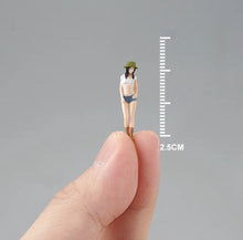 Load image into Gallery viewer, 1:64 Painted Figure Mini Model Toy Miniature Car Scenes Resin Cowgirl Lady Hat