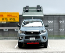Load image into Gallery viewer, Tarmac 1:64 Gray Hilux Pickup Truck Roof Tent Sports Model Diecast Metal Car
