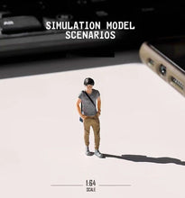 Load image into Gallery viewer, 1:64 Painted Figure Mini Model Miniature Car Scenes Resin Man Crossbody Bag Boy