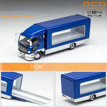 Load image into Gallery viewer, GCD 1:64 Blue Fuso FK Fighter Outriggers Raised Truck Model Diecast Metal Car