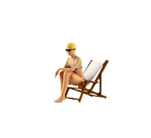 Load image into Gallery viewer, 1:64 Painted Figure Mini Model Miniature Resin Diorama Beach Bench Girl Bikini