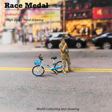 Load image into Gallery viewer, 1:64 Painted Figure Mini Model Miniature Resin Diorama Sand Bicycle Street Boy