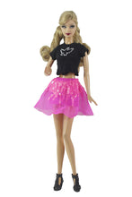 Load image into Gallery viewer, Barbie Doll Clothing 11.5&quot; Girl Wear Fashion Outfits 1/6 Black Top Skirt Bag SET

