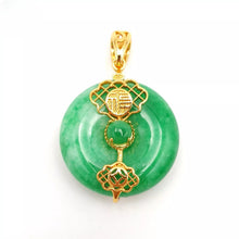Load image into Gallery viewer, Nature Jade Fortune Round Pendant Necklace Gift Jewelry charm Blessing Lucky F