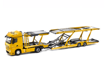 Load image into Gallery viewer, 1:64 Yellow Benz Actros Gigaspace Semi Trailer Truck Model Diecast Metal Car