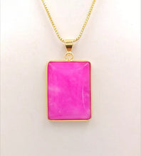Load image into Gallery viewer, Nature Jade Fu Pai Rectangle Pendant Necklace Gift Jewelry charm Blessing Luck b