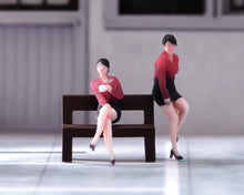 Load image into Gallery viewer, 1:64 Painted Figure Model Miniature Resin Diorama Sand Red Top Office Lady Toy