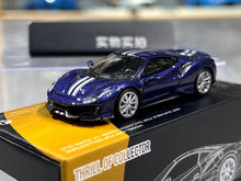 Load image into Gallery viewer, TOC 1:64 Blue 488 Pista Coupe Sports Model Diecast Metal Car New Collection