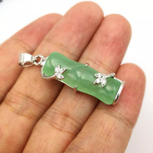 Load image into Gallery viewer, Nature Jade Bamboo Pendant Necklace Gift Jewelry charm Blessing Lucky Green BN