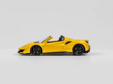 Load image into Gallery viewer, TPC 1:64 Yellow 488 Pista Convertible Racing Sport Model Diecast Metal Car New Collection