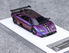 Load image into Gallery viewer, Fuelme 1:64 Purple Diablo GTR Racing Sports Model Diecast Resin Car New Collection