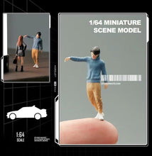 Load image into Gallery viewer, 1:64 Painted Figure Mini Model Miniature Car Scenes Resin Casual Hoddie Man Boy
